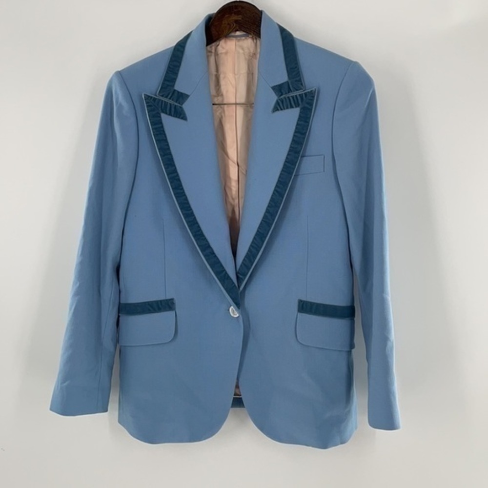 Gucci Light Blue Blazer with Dark Teal Trim - Picture 9 of 16